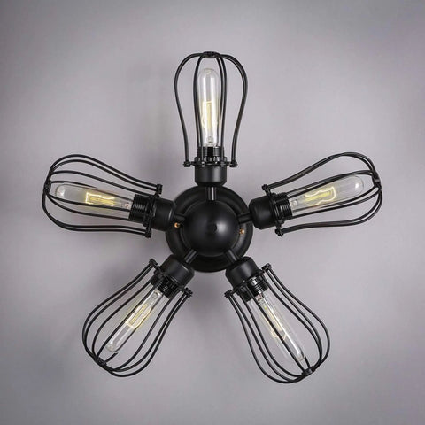 Vintage Edison Style LED Tube Bulbs T10 4000K Daylight 4W Dimmable With E26 Base 40 Watt Equivalent Clear Glass in a black fixture