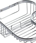 Large Corner Shower Basket Organizer With 504L Per Piece In Polished Chrome Your Go To Bath Caddy For Clutter Free Showers Rust Resistant Design Easy Install Corner Storage Solution displayed at an angle.