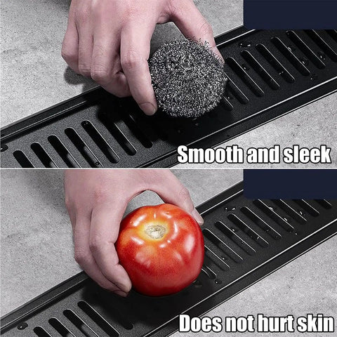 Slick Linear Shower Drain With Removable Grate Cover And Hardcore Hair Strainer For Zero Hassle Bathroom Drainage, showing ease of cleaning.
