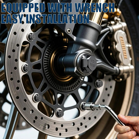 Hardcore Metric Flange Bolt Kit With Socket Wrench 716 Piece Hex Fastener Set Grade 10.9 black zinc screw on motorcycle wheel with wrench.