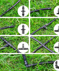 Quarter Inch Drip Irrigation Fittings Kit, 220 Pcs For Drip Systems Including Valves Nozzles Micro Drips Four Way Cross on grass