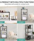 Collage of Beefy Five Shelf Heavy Duty Metal Storage Rack With Adjustable Wire Shelves showing 2, 3, 4, and 5 layer setups
