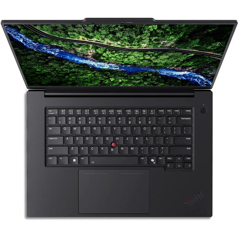 Top view of ThinkPad T1g Gen 8 AI Laptop With Ultra 9 285H VPro, 16 Inch 4K Display At 800 Nits, visible keyboard and trackpad