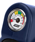 Tastepure 4-In-1 Adjustable RV Water Pressure Regulator With 90 Degree Hose Elbow, Built-In Pressure Gauge, Adjustable Regulator, And Shut-Off Valve For Safe, Flexible RV Water Hookups, close-up gauge view