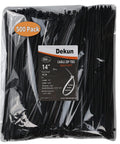Package of 14 Inch UV Resistant Zip Ties 500 Pack Self Locking Cable Ties For Indoor Outdoor Use 50 Lb Tensile Strength