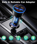 Top Shelf 90 Watt Five Port Usb C Car Charger With Dual Pd 30 W Quick Charge Ports, sleek design in car cup holder.
