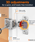 Soft Close Cabinet Hinges Set For One And A Quarter Inch Overlay Kitchen Cabinets, showing 3-way adjustable stainless steel damper