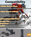 Image displaying compatibility of Full Twist Ebike Throttle Grip With Two Keys Waterproof 3 Pin Electric Bike Throttle Handlebar Controller.