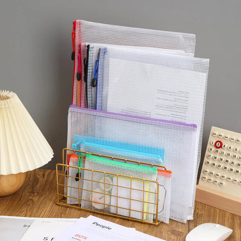 Mesh Zipper Pouch Bags Set, 30 Pieces In 8 Sizes And 8 Colors Waterproof Storage Pouches for travel, school and office organization
