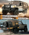 1 To 12 Scale RC Crawler Toyota LC79 4x4 Off Road Toy with LED Lights driving on rocky terrain