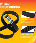 Solid Heavy Duty Washer Drive Belt W10006384, 21 inch long, 0.45 inch wide, made of ultra-durable rubber with 5 ribs and 4 grooves.