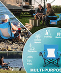 Heavy Duty Folding Beach Chair Set, 2 Pack For Outdoors, Adults by campfire, beach, and fishing with cup holder and blue design