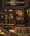 Cozy Corner Tavern Book Nook Kit With LED Lights For Adults DIY Miniature Dollhouse Puzzle In 3D Wood Craft For Teens And Beginners A Dope Gift For Book Nook Lovers And Shelf Decor