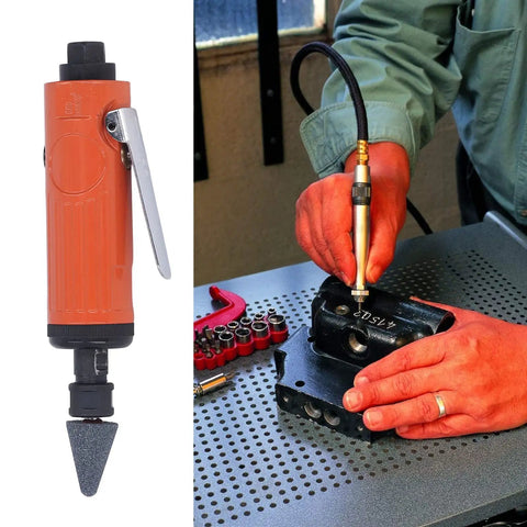 Badass Air Die Grinder Kit 22000 RPM Pneumatic Tool in use with lightweight aluminum body for precision engine bay detailing.