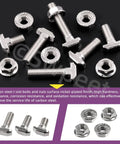 European 40 Series M8 Drop In Bolts And Nickel Flange Nuts Kit 120 Pieces T Slot Hardware Set with various bolt and nut designs shown