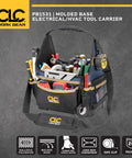 13 Inch Molded Base Electrical And HVAC Tool Carrier Pro Grade Build With 1680D Ballistic Polyester with tools inside