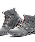 Steel Toe Work Boots For Tough Jobs Lightweight Breathable Construction Boots High Cut Gray 45 Durable Puncture Resistant
