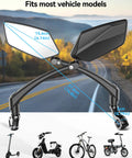360 Degree Adjustable Bike Mirror With Long Arm Handlebar Mount For Safe HD Rear View On Scooters, Motorcycles, And E Bikes