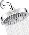 High Pressure 6 Inch Rainfall Shower Head with Adjustable Angles, polished chrome finish, 90 anti-clog nozzles, tool-free install