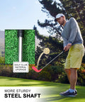 Man playing with Oversized Plastic Head Golf Set For Backyard Play With 2 Steel Shaft Chipping Clubs 36 Inch Length Durable Foam Ball Hitters For Adults And Fam Outdoor Golf Gear Red And Gray