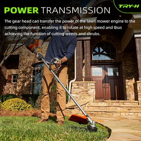 Man using string trimmer with Gearbox Trimmer Head Replacement 530096295 For Husqvarna And Jonsered String Trimmers