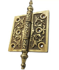 6 Inch Antique Style Iron Hinge Heavy Duty Dope Old World Brass Finish For Doors Gates Cabinets Barn Doors Includes Mounting Screws