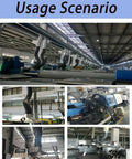 Industrial workshop showcasing Heavy Duty Stainless Steel Fume Hood With Flexible Welding Extractor Hose And Industrial Ventilation Tubing.