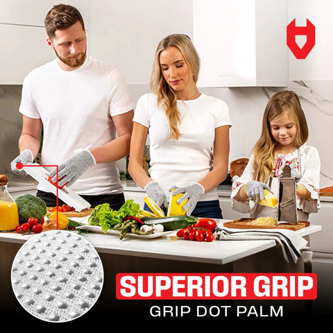 Cut Resistant Kitchen Gloves With Grip Dots For Chefs And Woodworking Breathable Lightweight Ambidextrous Safety Gloves Level 5 Protection Non Slip