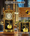 Pendulum Clock Building Blocks Kit For Adults And Kids, 751-Piece LEGO-Compatible Set, vintage desk decor with real clock function.
