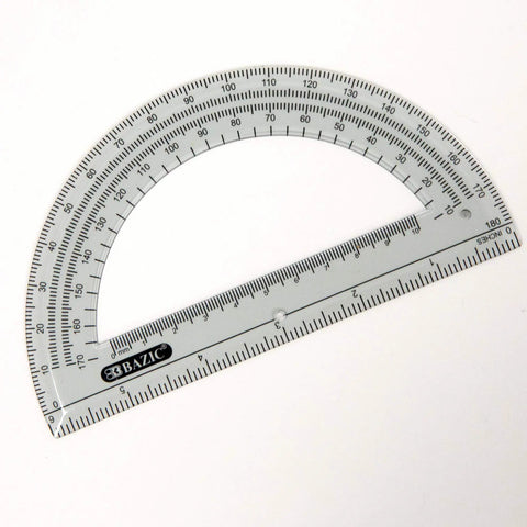 Clear 6 Inch Semicircular Protractor For Geometry And Math 180 Degree Angle Ruler Plastic School Protractor For Students No Fuss Drafting And Accurate Measuring Tool, clear plastic semicircular angle ruler