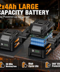Two 4Ah batteries shown with internal components for Cordless Die Grinder Kit With 20V Brushless Motor And One Quarter Inch Collet Three Speed Control 13K 19K 25K RPM Includes Two 4Ah Batteries And Charger Beefy Power For Metal Grinding Polishing Deburring And Weld Cleanup