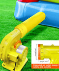 Heavy Duty 2HP Inflatable Air Blower For Big Bounce Houses with extended air outlet on grass, designed for safety and stability.