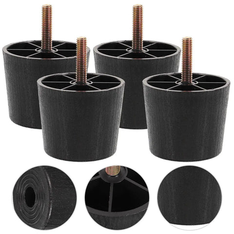 4 Pack Adjustable Furniture Levelers Screw On Feet for Cabinets And Tables 50mm Tall Plastic And Iron Legs With M8 Thread