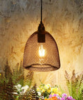 Battery-Powered Hangin Light With 6 Hour Timer For Outdoor Indoor Use Waterproof Pendant Chandelier Lantern In Retro Metal Black Finish Warm White Glow Perfect For Gazebo Porch Garden Patio over plants