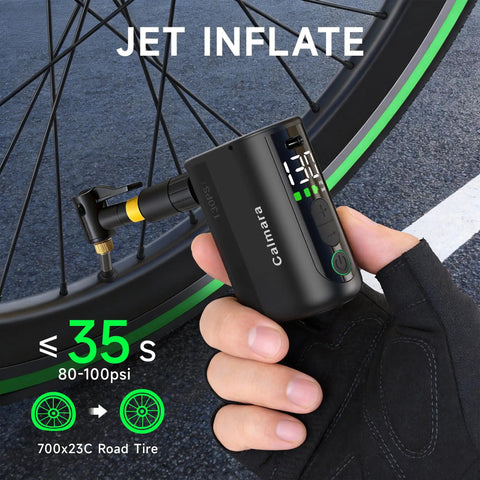 130 PSI Portable Electric Bike Pump With Gauge Auto Stop Fast Inflation For Presta And Schrader Valves Rechargeable Mini Pump For Road Mountain And Electric Bikes On The Go