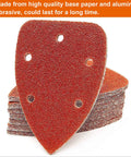Detail Sander Sandpaper Set 140x100mm 180 To 1000 Grits With Hook And Loop Backing 5 Hole Design for Palm Sanders, stack of sheets