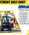 Golf cart with TXT Steering Rack And Gear Box Assembly for EZGO TXT MPT Electric Gas 2001 Up, OEM numbers listed