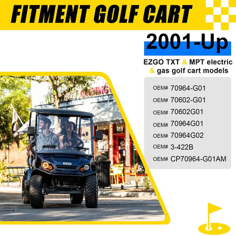 Golf cart with TXT Steering Rack And Gear Box Assembly for EZGO TXT MPT Electric Gas 2001 Up, OEM numbers listed