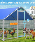 Top Notch Heavy Duty Chicken Coop Run With Thick Hardware Cloth For 20 Chickens, secure lock to prevent predators.
