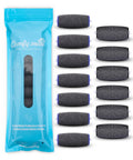 Pro Grade 13 Pack Replacement Rollers For Pedi Perfect Refills Electronic Foot File displayed with blue packaging and rollers