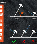 Diagram showing how to use Heavy Duty 12 Pack Tent Stakes 8 Inch Ground Anchors Screw In With Glow In The Dark Heads at 60 degrees.
