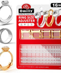 All In One Ring Size Adjuster Kit For Loose Rings With 60 Pack, 16 Sizes And 3 Styles Metal Guards Spacers package