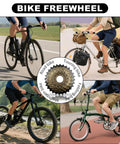 Cyclists using 7 Speed Screw On Freewheel For Bikes TZ500-7 14-28 Tooth Gears Durable Steel Cogs on various bike types.