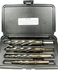 Four Piece Pro Grade Premium HSS Car Reamer Set With Standard Flute And 3 Flats On The Shank, Sizes 3/8, 1/2, 5/8, 3/4, Gold Oxide Finish