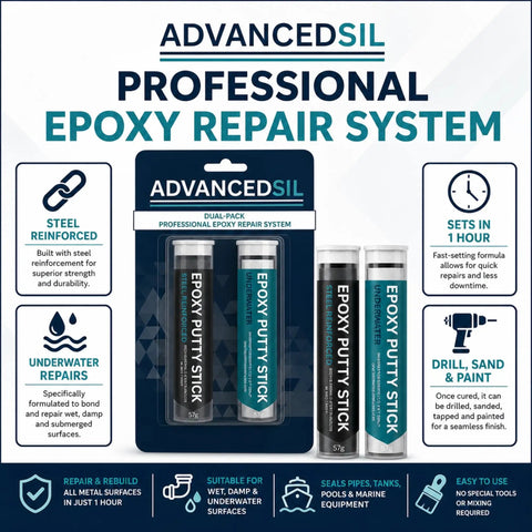 Epoxy Putty Stick 2 Pack For Metal And Wet Or Underwater Surfaces Repair Quick Cure Leak Seal Waterproof Filler packaging