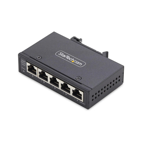 Unmanaged 5 Port Industrial Gigabit Ethernet Switch With DIN Rail Or Wall Mount IP30 Enclosure Operating Temperature -40 To 167F