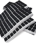 Premium Self Adhesive Felt Floor Pads Black Square Furniture Glides Ultra Thick Silent Chair Protectors set of two thousand pads stacked neatly.