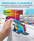 All In One Direct To Film Printing Kit With CMYK Plus White Ink includes DTF powder, film roll, and ink bottles