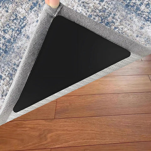 12 Pack No Slip Rug Tape For Area Rugs Double Sided Rug Grips Sticky Carpet Tape For Hardwood Floors And Tiles Triangle Design