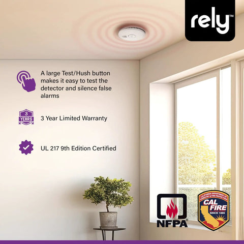 5600 Smoke And Carbon Monoxide Alarm With Hardwired Power And Battery Backup, Voice Alerts, Interconnect, ceiling mounted